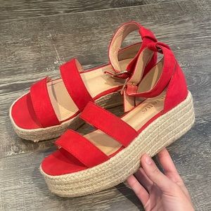 red espadrilles size 8